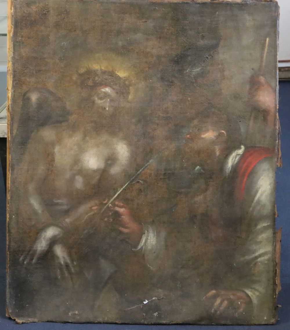 Old Master Christ and attendants 33 x 27in., unframed
